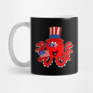 4th July Octopus American Flag USA Mug